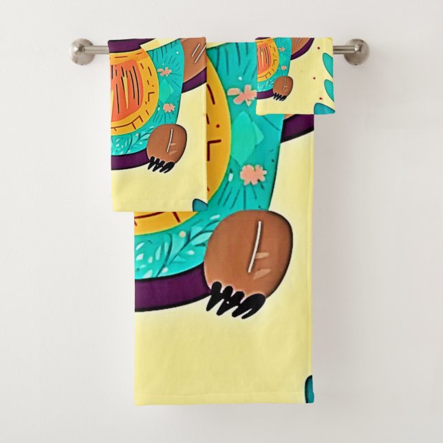 Happy Sloth Swing Design Bath Towel Set (Insitu)
