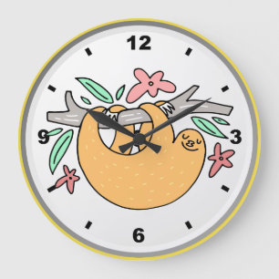 Happy Sloth Wall Clock