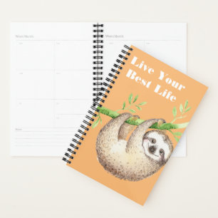 Happy Sloth Watercolor Custom Planner