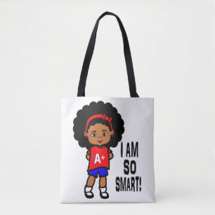 Happy Smart African American Girl Tote Bag