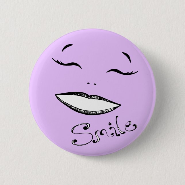 Happy smile button in pink (Front)