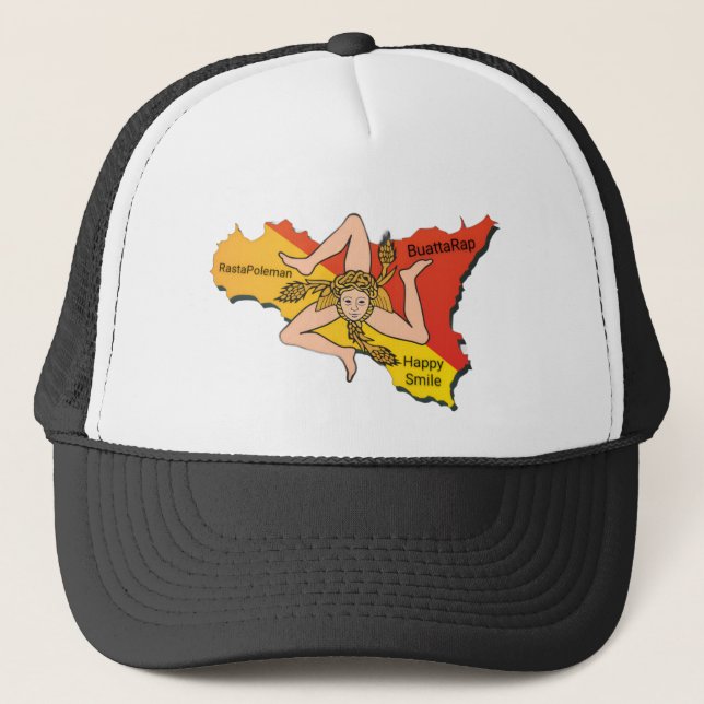 Happy Smile Sicilia Trucker Hat (Front)