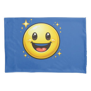 Happy Smiley Face with Sparkles Pillowcase