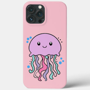 Happy smiling baby jellyfish with bubbles.  iPhone 13 pro max case