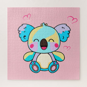 Happy smiling baby koala bear with love hearts.  jigsaw puzzle