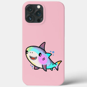 Happy smiling baby shark with bubbles.  iPhone 13 pro max case
