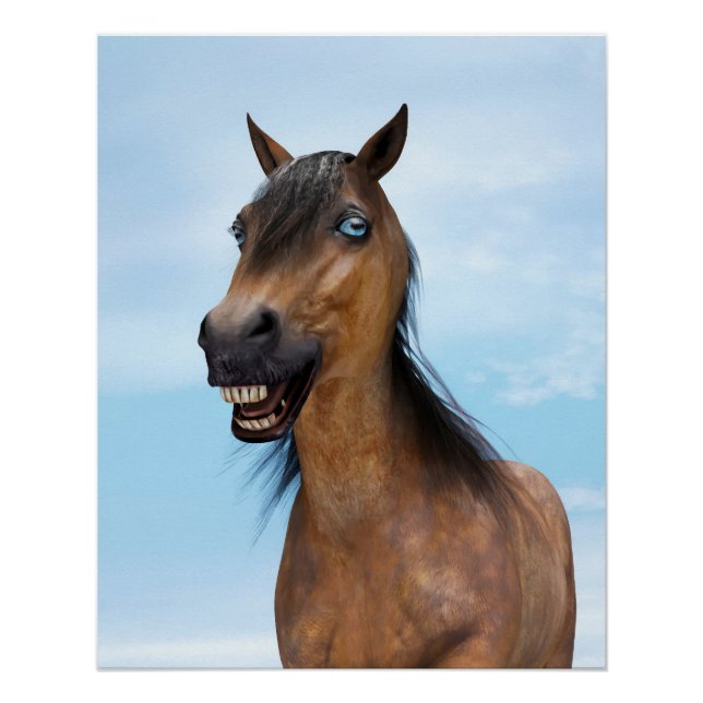 Happy Smiling Bay Horse Poster (Front)