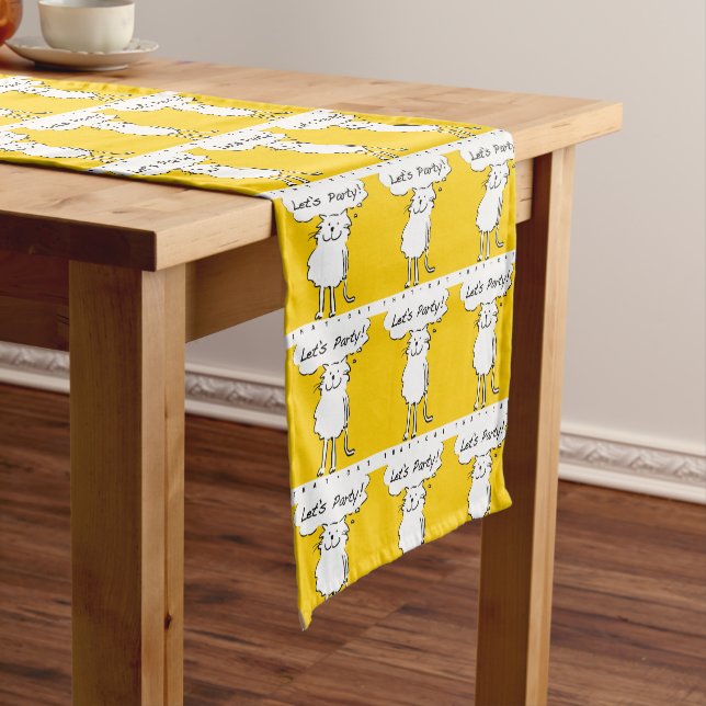 Happy Smiling Cat. Cat Lover Short Table Runner (In Situ)