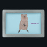 Happy smiling cute quokka cartoon design belt buckle<br><div class="desc">For quokka lovers! This happy smiling Rottnest island quokka is adorable fun.</div>
