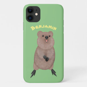 Happy smiling cute quokka cartoon design iPhone 11 case