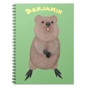 Happy smiling cute quokka cartoon design notebook