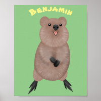 Happy smiling cute quokka cartoon design