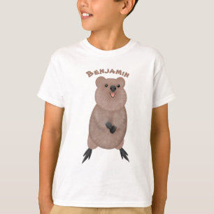 Happy smiling cute quokka cartoon design T-Shirt
