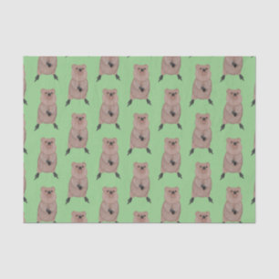 Happy smiling cute quokka cartoon design tissue paper