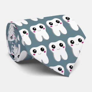 Happy Smiling Dental Tooth Cute Patterned Tie