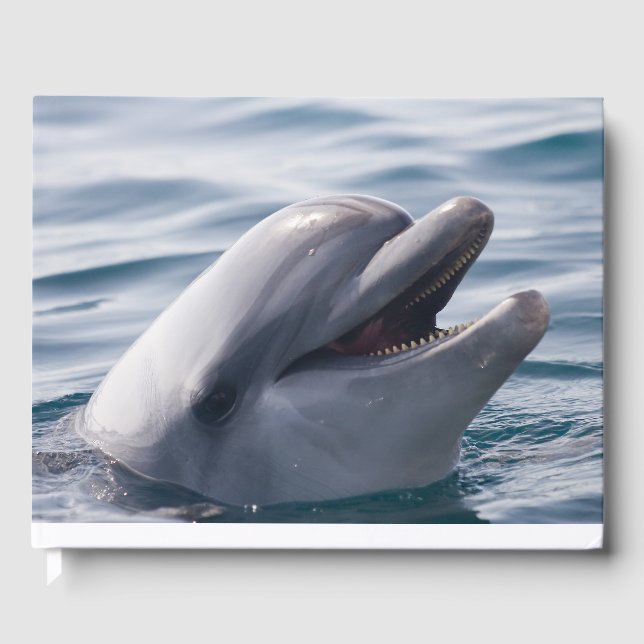 Happy Smiling Dolphin in the Water Guest Book (Front)