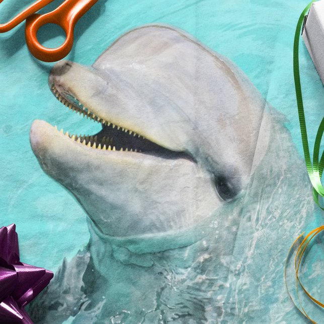 Happy Smiling Dolphin Tissue Paper (Ocean-inspired tissue paper for gifts, scrapbooking, and creative decoupage projects.






)