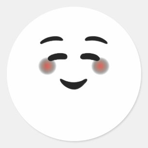 Happy Smiling Eyes Face Blushing Emojis Classic Round Sticker