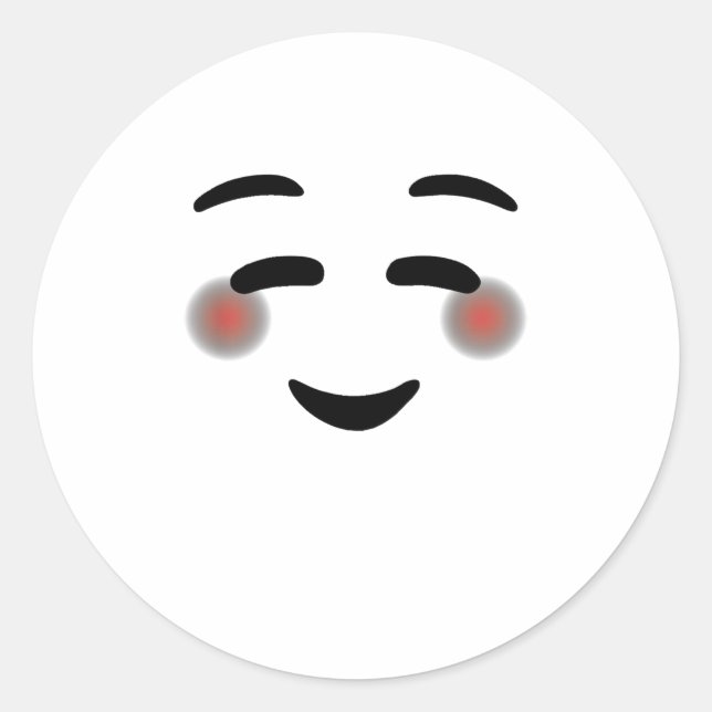 Happy Smiling Eyes Face Blushing Emojis Classic Round Sticker (Front)