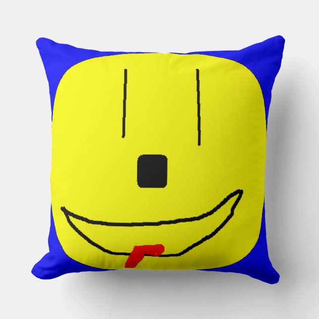 Happy Smiling Face Emoji, Kids Art, Pillow (Front)