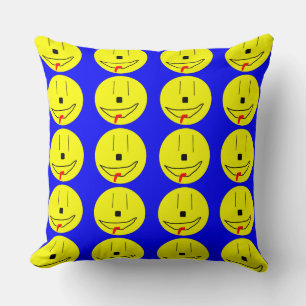 Happy Smiling Faces Emoji, Kids Art, Pillow