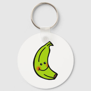 Happy Smiling Green Banana Key Ring