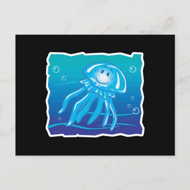 happy smiling jellyfish postcard (Front)