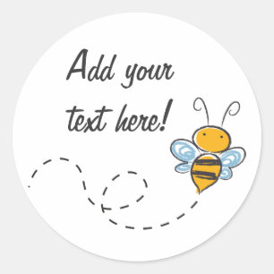 Happy Smiling Jolly Bee Classic Round Sticker