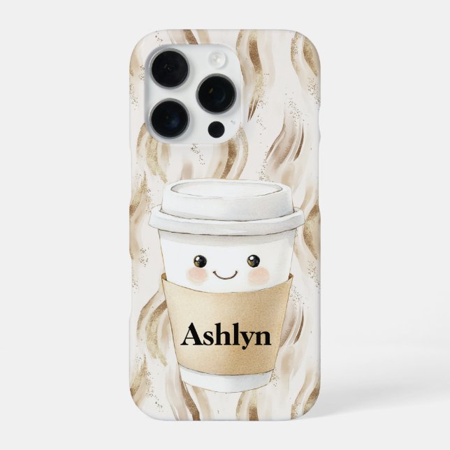 Happy Smiling Paper Cup iPhone Case (Back)