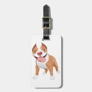 Happy Smiling Pit Bull Luggage Tag