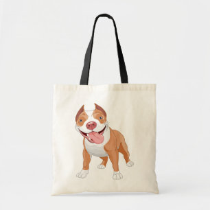 Happy Smiling Pit Bull Tote Bag