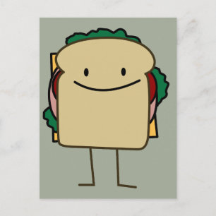 Happy Smiling Sandwich - Classic Postcard