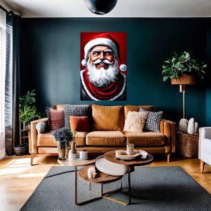 Happy smiling Santa Claus   AI Art Poster