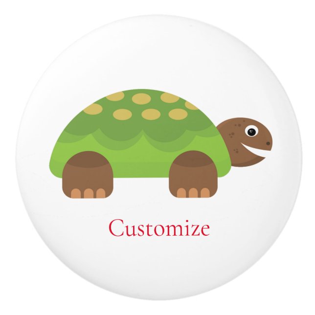 Happy Smiling Turtle Thunder_Cove Ceramic Knob (Front)