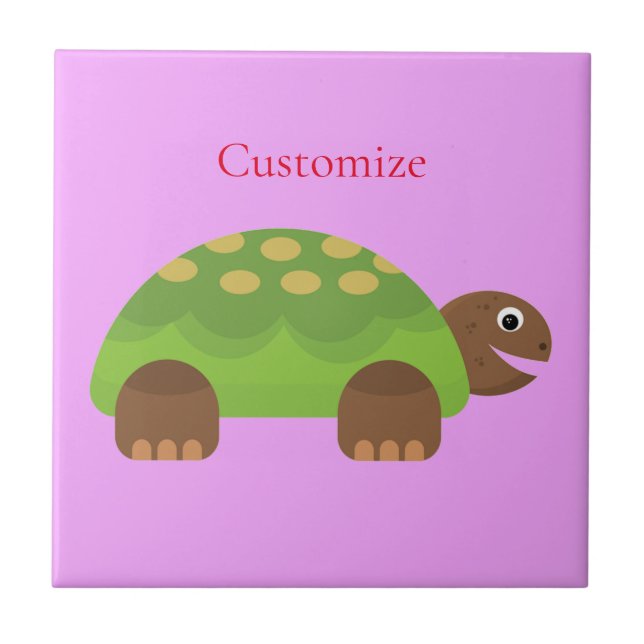 Happy Smiling Turtle Thunder_Cove Ceramic Tile (Front)
