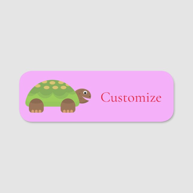 Happy Smiling Turtle Thunder_Cove Name Tag (Front)