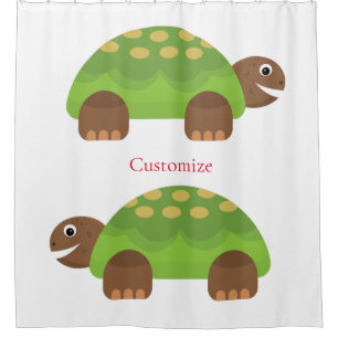 Happy Smiling Turtle Thunder_Cove Shower Curtain