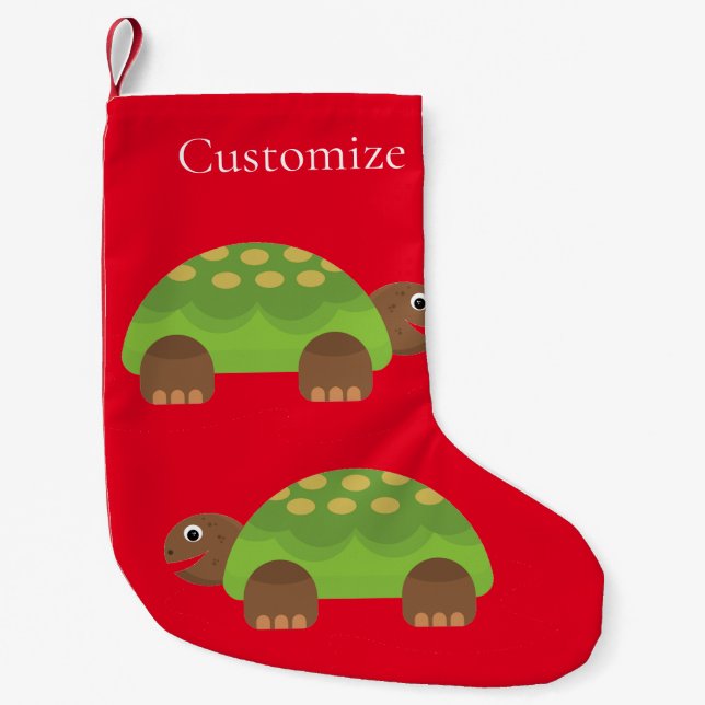 Happy Smiling Turtle Thunder_Cove Small Christmas Stocking (Front)