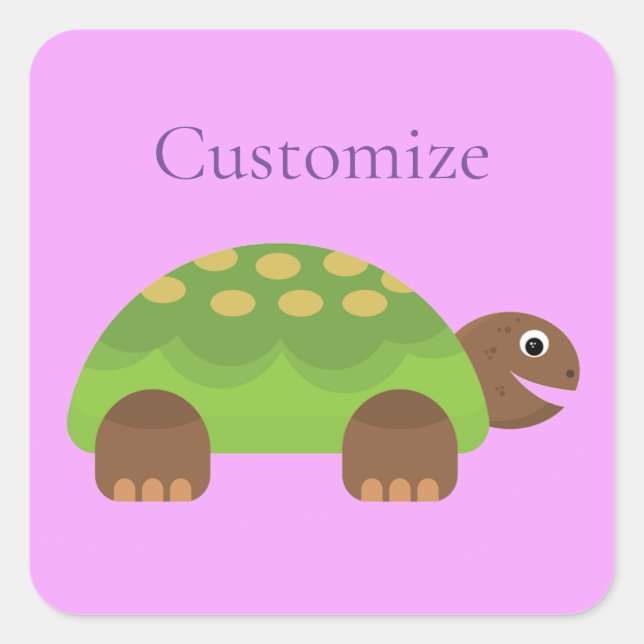 Happy Smiling Turtle Thunder_Cove Square Sticker (Front)