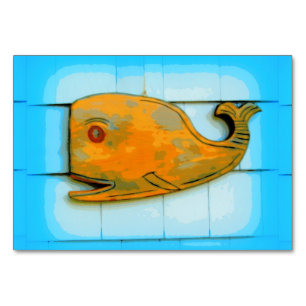 happy smiling whale table number
