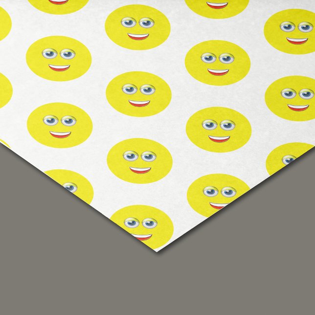 Happy Smiling Yellow Emoji Pattern Tissue Paper (Creator Uploaded)