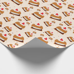 Happy S'more Santa Hats Food Christmas Wrapping Paper