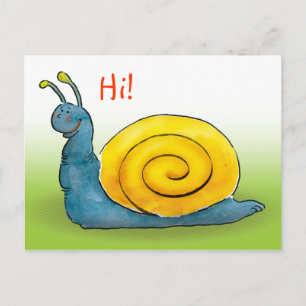Happy snail   Hi Postcard