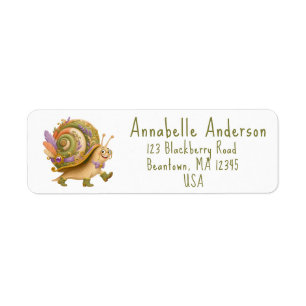 Happy Snail Mail Personalise Label Return Address Label
