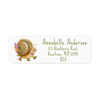 Happy Snail Mail Personalise Label Return Address Label