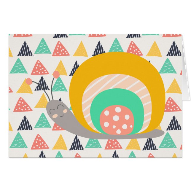 Happy Snail on Triangles (Front Horizontal)