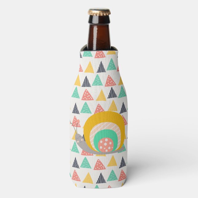 Happy Snail on Triangles Bottle Cooler (Bottle Front)