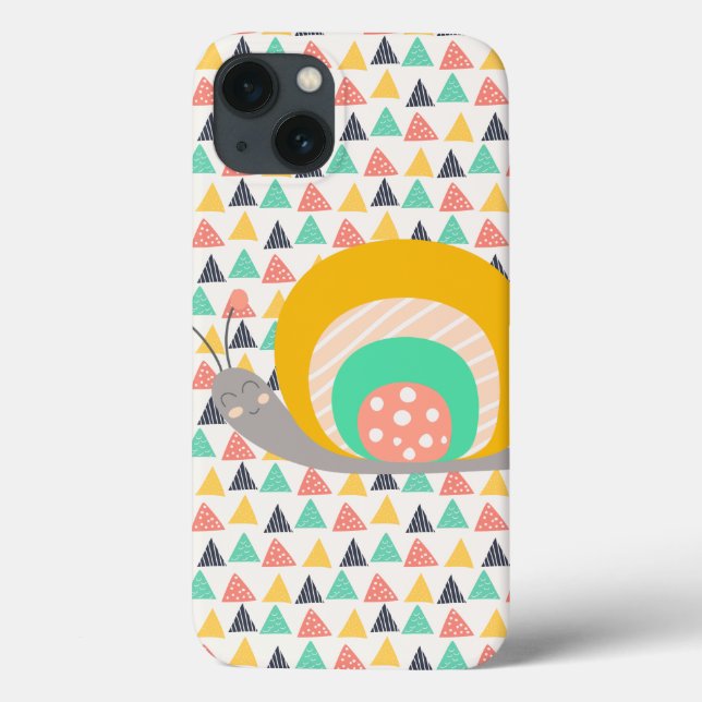 Happy Snail on Triangles Case-Mate iPhone Case (Back)