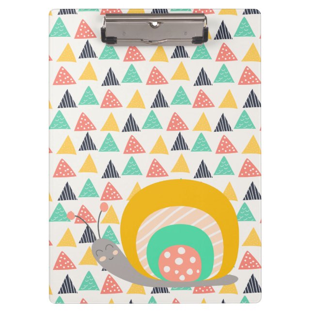 Happy Snail on Triangles Clipboard (Front)