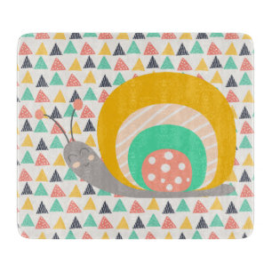 Happy Snail on Triangles Cutting Board